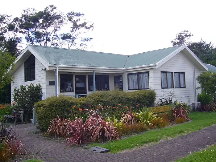 Kawakawa Bay Health Clinic building next to the library